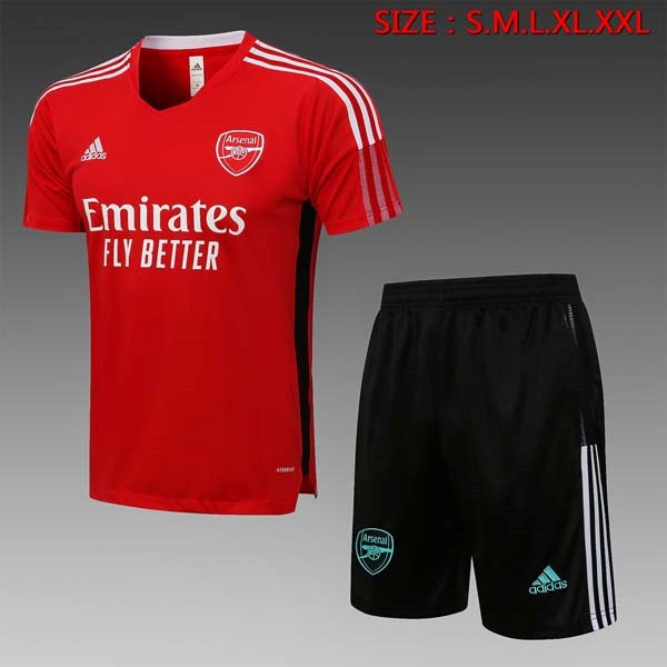 Trainingsshirt Arsenal Komplett Set 2022 Rote Schwarz